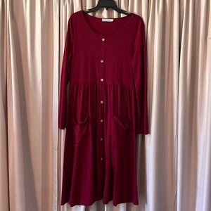 Size XL, burgundy dress